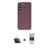 MARSİLYAN™- Galaxy S23 Plus Kılıf Yankı Serisi - Siyah 5D Hayalet Cam Ekran Koruyucu + Kamera Lens Koruma Cam - SF