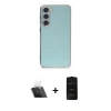 MARSİLYAN™- Galaxy S23 Plus Kılıf Yankı Serisi - Siyah 6D Antistatik Mat Seramik Hayalet Nano Ekran Koruyucu + Kamera Lens Koruma Cam - SF