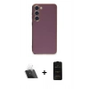 MARSİLYAN™- Galaxy S23 Plus Kılıf Yankı Serisi - Siyah 6D Antistatik Mat Seramik Hayalet Nano Ekran Koruyucu + Kamera Lens Koruma Cam - SF