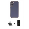 MARSİLYAN™- Galaxy S23 Plus Kılıf Yankı Serisi - Siyah 6D Antistatik Mat Seramik Hayalet Nano Ekran Koruyucu + Kamera Lens Koruma Cam - SF