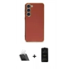 MARSİLYAN™- Galaxy S23 Plus Kılıf Yankı Serisi - Siyah 6D Antistatik Mat Seramik Hayalet Nano Ekran Koruyucu + Kamera Lens Koruma Cam - SF