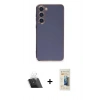 MARSİLYAN™- Galaxy S23 Plus Kılıf Yankı Serisi - Siyah 6D Mat Seramik Hayalet Nano Ekran Koruyucu + Kamera Lens Koruma Cam - SF