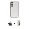 MARSİLYAN™- Galaxy S23 Plus Kılıf Yankı Serisi - Siyah 6D Mat Seramik Hayalet Nano Ekran Koruyucu + Kamera Lens Koruma Cam - SF