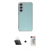 MARSİLYAN™- Galaxy S23 Plus Kılıf Yankı Serisi - Siyah Hayalet Edge Cam Ekran Koruyucu + Kamera Lens Koruma Cam - SF
