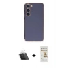 MARSİLYAN™- Galaxy S23 Plus Kılıf Yankı Serisi - Siyah Mat Seramik Nano Ekran Koruyucu + Kamera Lens Koruma Cam - SF