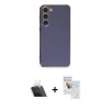 MARSİLYAN™- Galaxy S23 Plus Kılıf Yankı Serisi - Siyah Seramik Nano Ekran Koruyucu + Kamera Lens Koruma Cam - SF