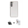 MARSİLYAN™- Galaxy S23 Plus Kılıf Yankı Serisi - Siyah Seramik Nano Ekran Koruyucu + Kamera Lens Koruma Cam - SF