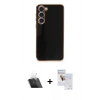 MARSİLYAN™- Galaxy S23 Plus Kılıf Yankı Serisi - Siyah Seramik Nano Ekran Koruyucu + Kamera Lens Koruma Cam - SF