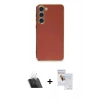 MARSİLYAN™- Galaxy S23 Plus Kılıf Yankı Serisi - Siyah Seramik Nano Ekran Koruyucu + Kamera Lens Koruma Cam - SF