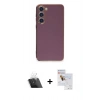 MARSİLYAN™- Galaxy S23 Plus Kılıf Yankı Serisi - Siyah Seramik Nano Ekran Koruyucu + Kamera Lens Koruma Cam - SF