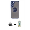 MARSİLYAN™- Galaxy S23 Plus Kılıf Yörünge Çizgi - Şeffaf Polymer Nano Ekran Koruyucu + Kamera Lens Koruma Cam - SF