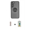 MARSİLYAN™- Galaxy S23 Plus Kılıf Yörünge Çizgi - Şeffaf Polymer Nano Ekran Koruyucu + Metal Kamera Lens - KI