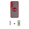 MARSİLYAN™- Galaxy S23 Plus Kılıf Yörünge Çizgi - Şeffaf Polymer Nano Ekran Koruyucu + Metal Kamera Lens - KI