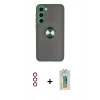 MARSİLYAN™- Galaxy S23 Plus Kılıf Yörünge Çizgi - Şeffaf Polymer Nano Ekran Koruyucu + Metal Kamera Lens - KI