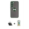 MARSİLYAN™- Galaxy S23 Plus Kılıf Yörünge Çizgi - Şeffaf Polymer Nano Ekran Koruyucu + Kamera Lens Koruma Cam - SF
