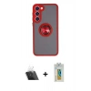 MARSİLYAN™- Galaxy S23 Plus Kılıf Yörünge Çizgi - Şeffaf Polymer Nano Ekran Koruyucu + Kamera Lens Koruma Cam - SF
