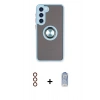 MARSİLYAN™- Galaxy S23 Plus Kılıf Yörünge Çizgi - Siyah Joko Magic 5D Cam + Metal Kamera Lens - KI