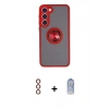 MARSİLYAN™- Galaxy S23 Plus Kılıf Yörünge Çizgi - Siyah Joko Magic 5D Cam + Metal Kamera Lens - KI