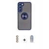 MARSİLYAN™- Galaxy S23 Plus Kılıf Yörünge Çizgi - Siyah Joko Magic 5D Cam + Metal Kamera Lens - KI