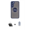 MARSİLYAN™- Galaxy S23 Plus Kılıf Yörünge Çizgi - Siyah Joko Magic 5D Cam + Şeffaf Kamera Lens Koruma Cam