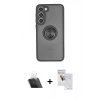MARSİLYAN™- Galaxy S23 Plus Kılıf Yörünge Çizgi - Siyah Seramik Nano Ekran Koruyucu + Kamera Lens Koruma Cam - SF