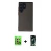 MARSİLYAN™- Galaxy S23 Ultra Kılıf Ahenk Çizgi Serisi - Siyah 360 Mat Full Body Arka Koruyucu + Raze Metal Kamera Lens - GS