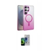 MARSİLYAN™- Galaxy S23 Ultra Kılıf Ahenk Doku Özel Seri - Siyah Durable Full Glue Curved Cam