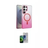 MARSİLYAN™- Galaxy S23 Ultra Kılıf Ahenk Doku Özel Seri - Siyah Durable Full Glue Curved Cam
