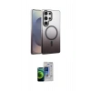 MARSİLYAN™- Galaxy S23 Ultra Kılıf Ahenk Doku Özel Seri - Siyah Durable Full Glue Curved Cam