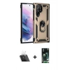MARSİLYAN™- Galaxy S23 Ultra Kılıf Ahenk Klasik Koleksiyonu - Şeffaf 360 Full Body Arka Koruyucu + Kamera Lens Koruma Cam - SF