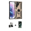 MARSİLYAN™- Galaxy S23 Ultra Kılıf Ahenk Klasik Koleksiyonu - Siyah 360 Mat Full Body Arka Koruyucu + PVD Metal Kamera Lens - SH