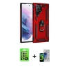 MARSİLYAN™- Galaxy S23 Ultra Kılıf Ahenk Klasik Koleksiyonu - Siyah Durable Full Glue Curved Cam + Raze Metal Kamera Lens - YL