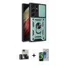 MARSİLYAN™- Galaxy S23 Ultra Kılıf Ahenk Klasik - Siyah Durable Full Glue Curved Cam + PVD Metal Kamera Lens - GD