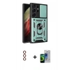 MARSİLYAN™- Galaxy S23 Ultra Kılıf Ahenk Klasik - Siyah Durable Full Glue Curved Cam + Metal Kamera Lens - KI
