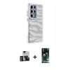 MARSİLYAN™- Galaxy S23 Ultra Kılıf Ahenk Modern Serisi - Siyah 360 Mat Full Body Arka Koruyucu + PVD Metal Kamera Lens - GD