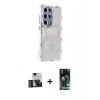 MARSİLYAN™- Galaxy S23 Ultra Kılıf Ahenk Modern Serisi - Siyah 360 Mat Full Body Arka Koruyucu + PVD Metal Kamera Lens - GD