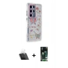 MARSİLYAN™- Galaxy S23 Ultra Kılıf Ahenk Modern Serisi - Siyah 360 Mat Full Body Arka Koruyucu + Kamera Lens Koruma Cam - SF