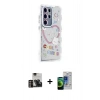MARSİLYAN™- Galaxy S23 Ultra Kılıf Ahenk Modern Serisi - Siyah Durable Full Glue Curved Cam + Gold PVD Metal Kamera Lens