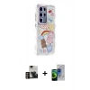MARSİLYAN™- Galaxy S23 Ultra Kılıf Ahenk Modern Serisi - Siyah Durable Full Glue Curved Cam + Gold PVD Metal Kamera Lens