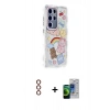 MARSİLYAN™- Galaxy S23 Ultra Kılıf Ahenk Modern Serisi - Siyah Durable Full Glue Curved Cam + Metal Kamera Lens - KI