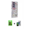 MARSİLYAN™- Galaxy S23 Ultra Kılıf Ahenk Modern Serisi - Siyah Durable Full Glue Curved Cam + Raze Metal Kamera Lens - SH