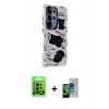 MARSİLYAN™- Galaxy S23 Ultra Kılıf Ahenk Modern Serisi - Siyah Durable Full Glue Curved Cam + Raze Metal Kamera Lens - SH