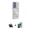 MARSİLYAN™- Galaxy S23 Ultra Kılıf Ahenk Modern Serisi - Siyah Durable Full Glue Curved Cam + Kamera Lens Koruma Cam - SF