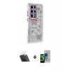 MARSİLYAN™- Galaxy S23 Ultra Kılıf Ahenk Modern Serisi - Siyah Durable Full Glue Curved Cam + Kamera Lens Koruma Cam - SF