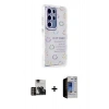 MARSİLYAN™- Galaxy S23 Ultra Kılıf Ahenk Modern Serisi - Siyah Durable Full Glue Curved Hayalet Cam + PVD Metal Kamera Lens - GD