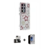 MARSİLYAN™- Galaxy S23 Ultra Kılıf Ahenk Modern Serisi - Siyah Durable Full Glue Curved Hayalet Cam + PVD Metal Kamera Lens - GD
