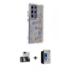 MARSİLYAN™- Galaxy S23 Ultra Kılıf Ahenk Modern Serisi - Siyah Durable Full Glue Curved Hayalet Cam + PVD Metal Kamera Lens - GD