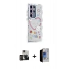 MARSİLYAN™- Galaxy S23 Ultra Kılıf Ahenk Modern Serisi - Siyah Durable Full Glue Curved Hayalet Cam + PVD Metal Kamera Lens - GD