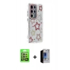 MARSİLYAN™- Galaxy S23 Ultra Kılıf Ahenk Modern Serisi - Siyah Durable Full Glue Curved Hayalet Cam + Raze Metal Kamera Lens - LA