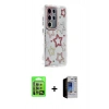 MARSİLYAN™- Galaxy S23 Ultra Kılıf Ahenk Modern Serisi - Siyah Durable Full Glue Curved Hayalet Cam + Raze Metal Kamera Lens - YL